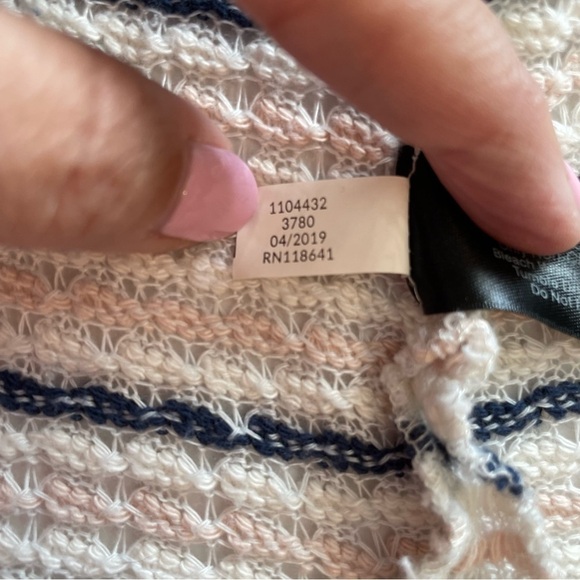 Lane Bryant Longline White Pink Blue Open Front Cardigan Kimono Size 14/16 - Picture 7 of 9